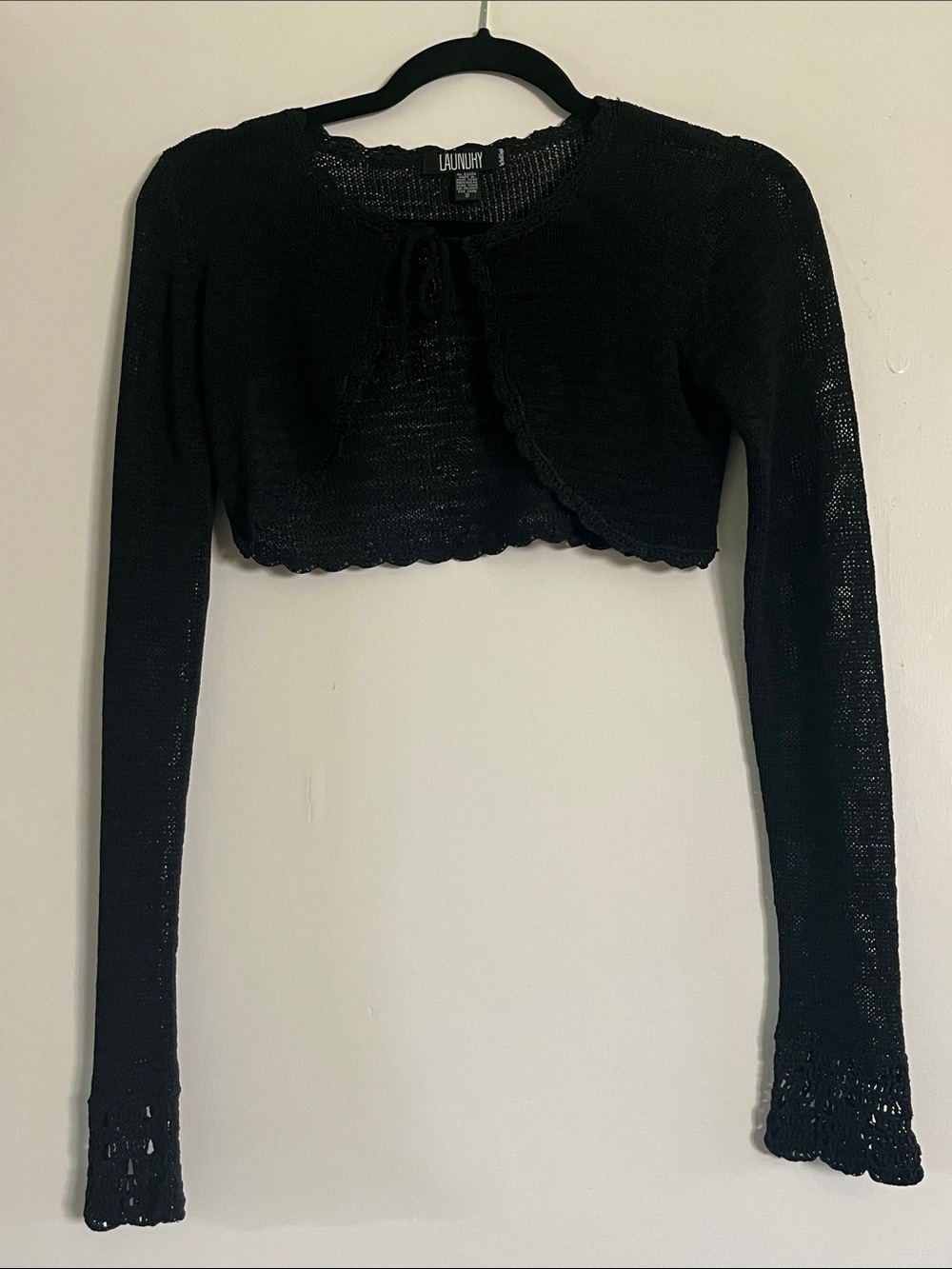 Laundry By Shelli Segal Black Cropped Knit Bolero